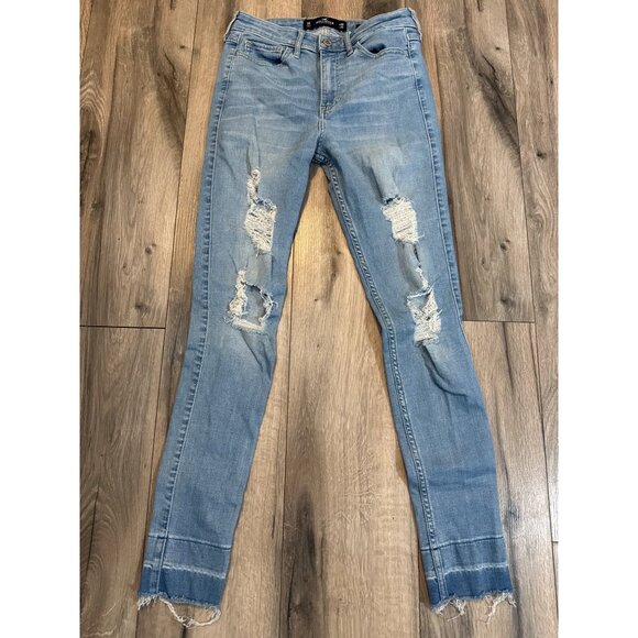 Hollister High Rise Super Skinny Distressed Jeans Womens Size 3R - Picture 1 of 7
